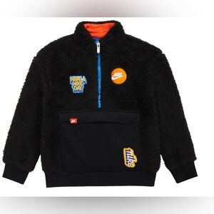 Nike Kids Black Fleece jacket with quarter zip